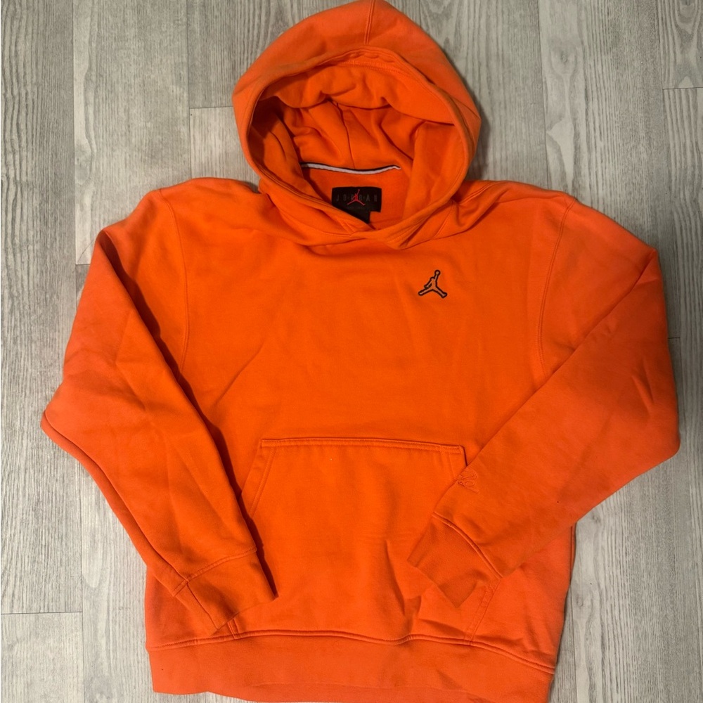 Jordan Orange Pullover Hoodie with Black Jumpman
